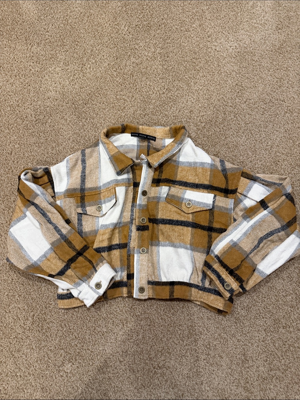 HYFVE Mustard & White Plaid Women’s Jacket